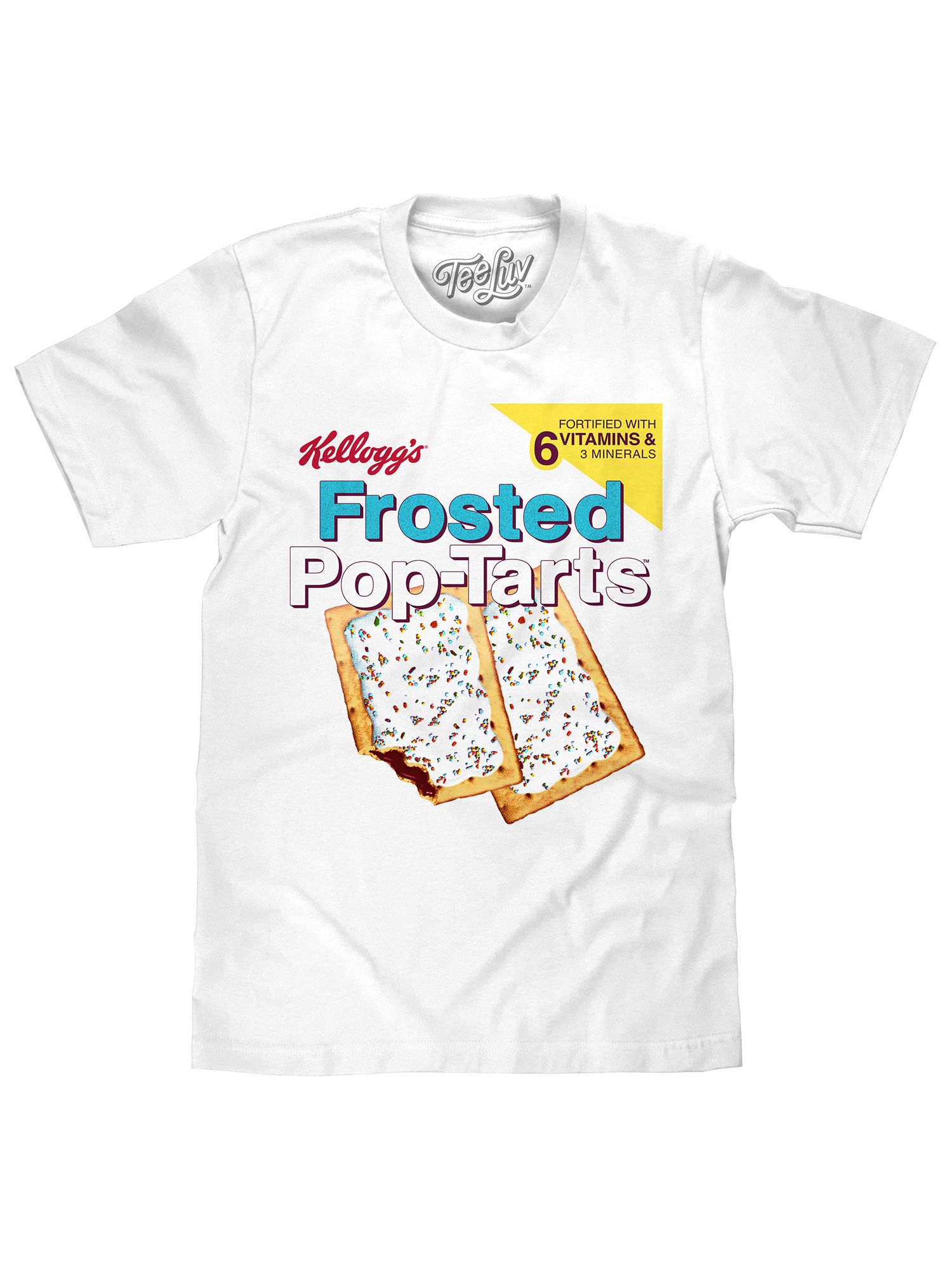 Tee Luv Kellogg's Frosted Pop-Tarts Breakfast Food Logo Shirt (Men's) (L)